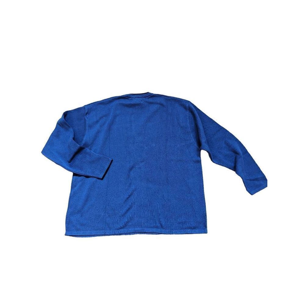 Bachrach Men's Blue Crewneck Cotton Ribbed Knit Long-Sleeve Sweater Size 2XL